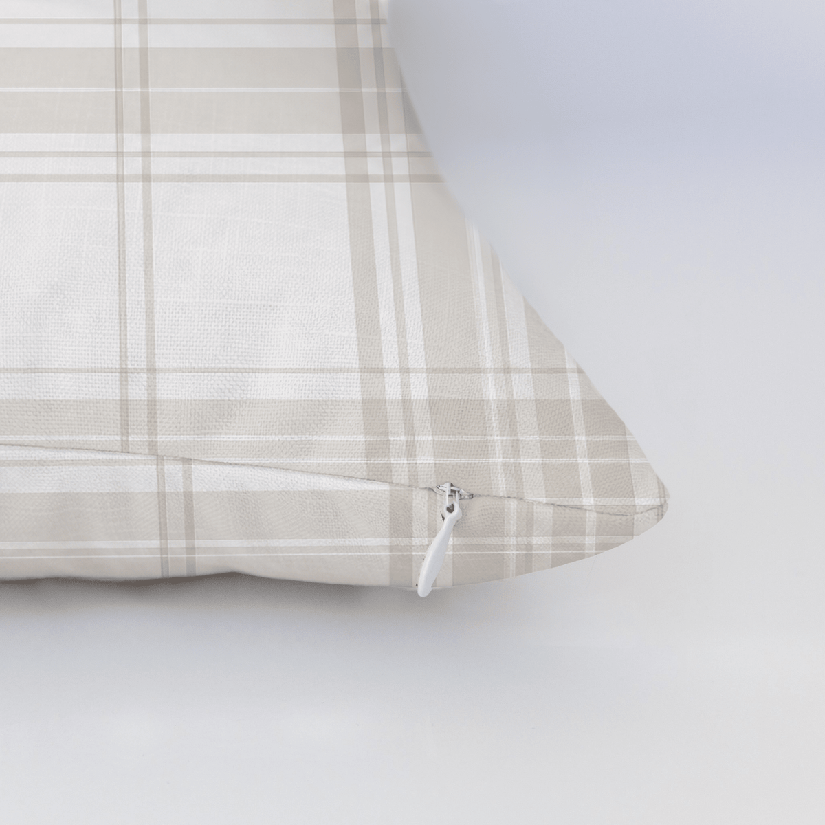 Fog & Found Linen Plaid Throw Pillow - Lemon Park