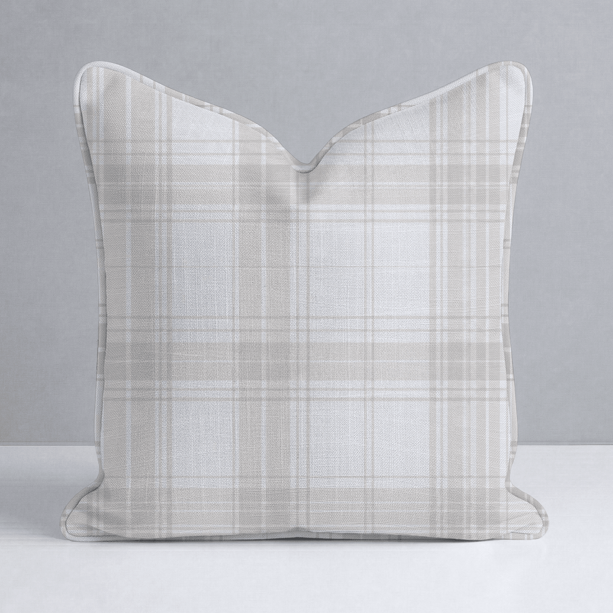 Fog & Found Linen Plaid Throw Pillow - Lemon Park