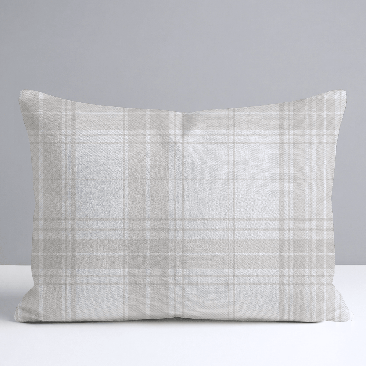 Fog & Found Linen Plaid Throw Pillow - Lemon Park
