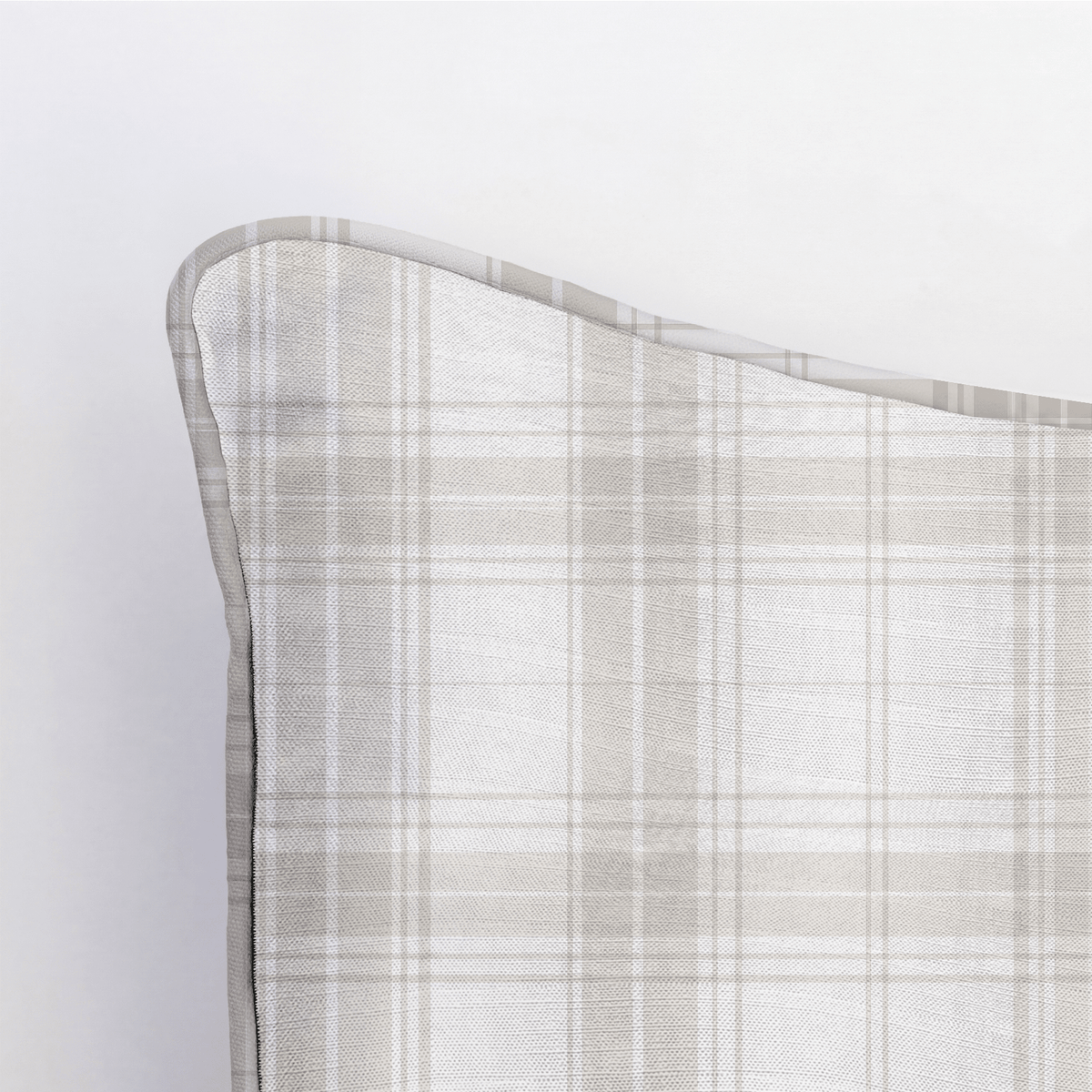 Fog & Found Linen Plaid Throw Pillow - Lemon Park