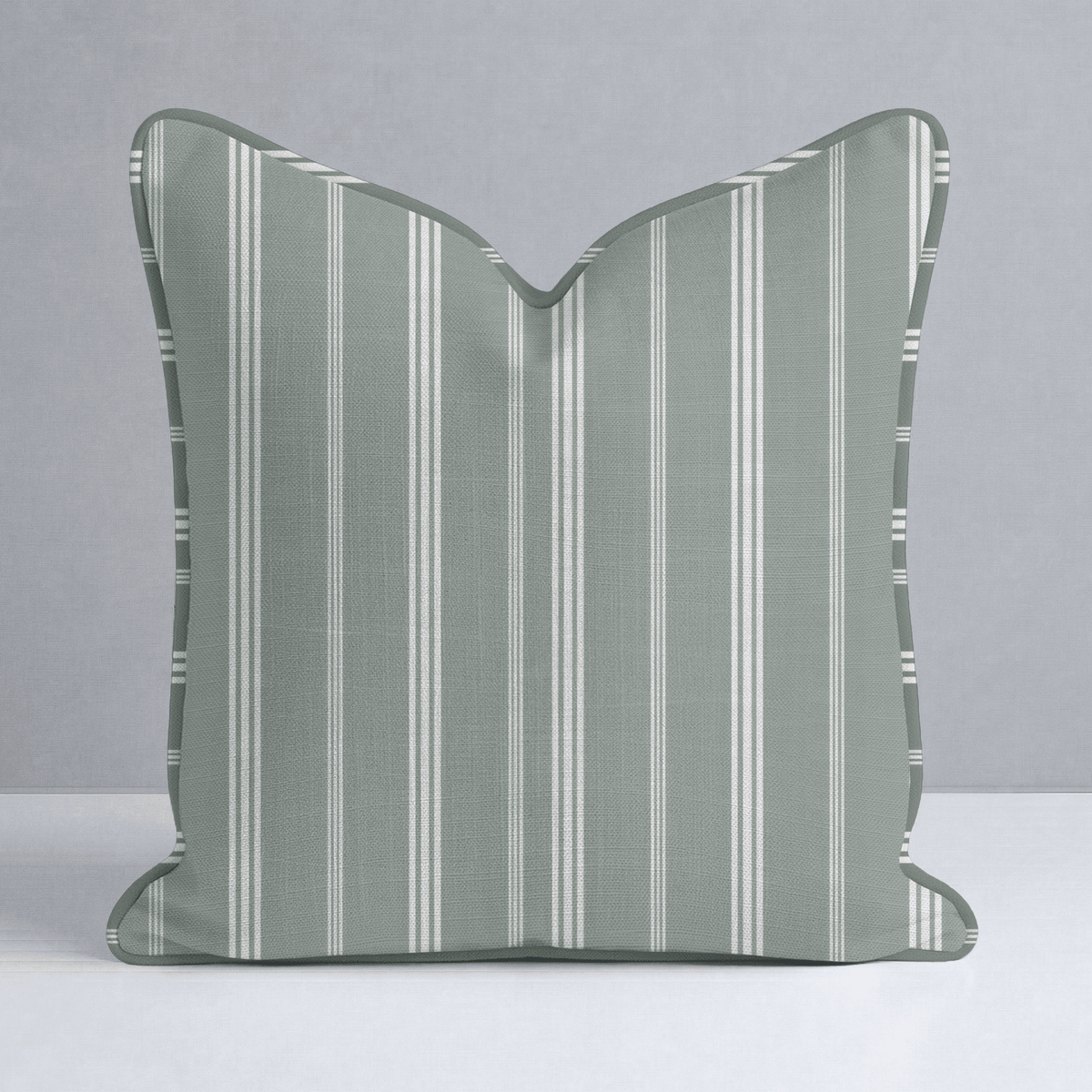 Fog & Found Sage Stripe Throw Pillow - Lemon Park