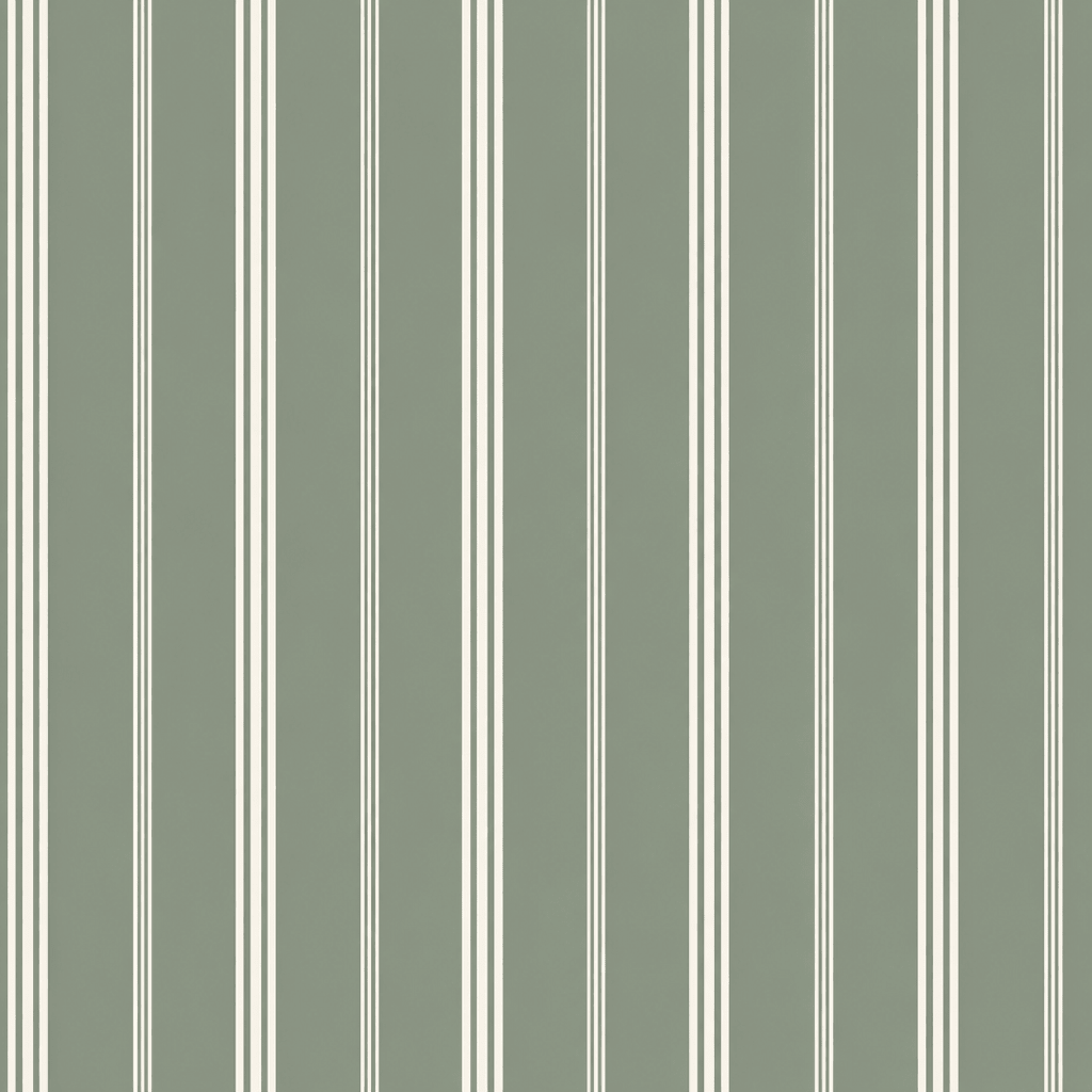 Fog & Found Sage Stripe Wallpaper - Lemon Park