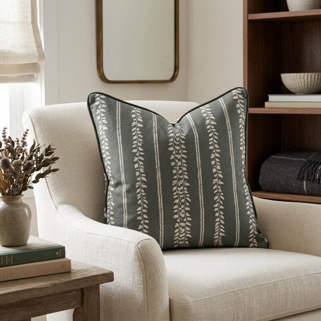 Fog & Found Trailing Vine Throw Pillow - Lemon Park