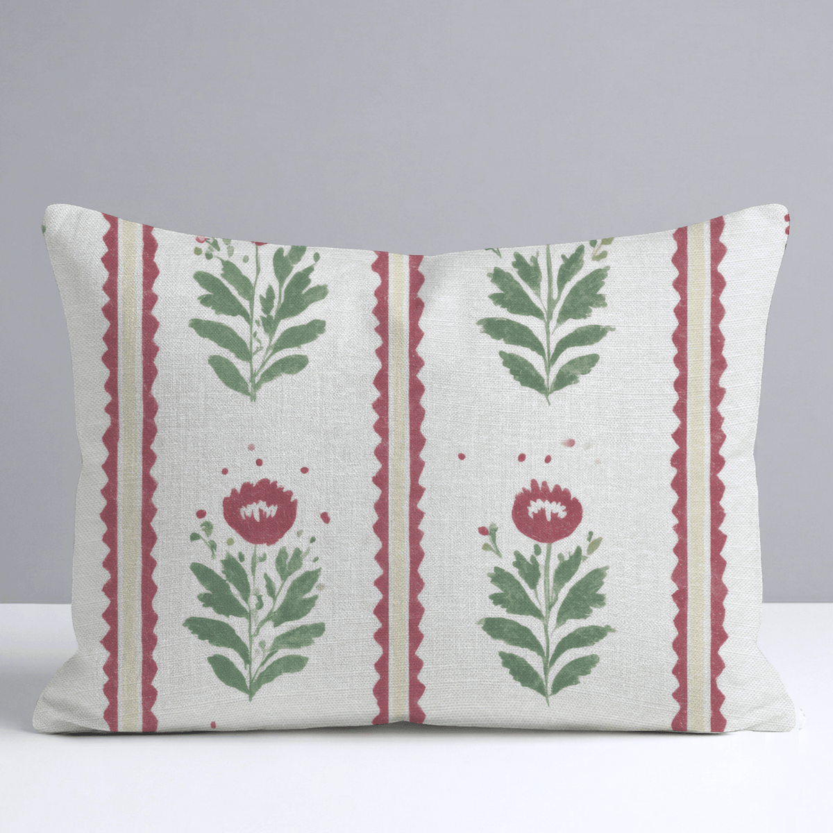 Folk Christmas Poppy Throw Pillow - Lemon Park