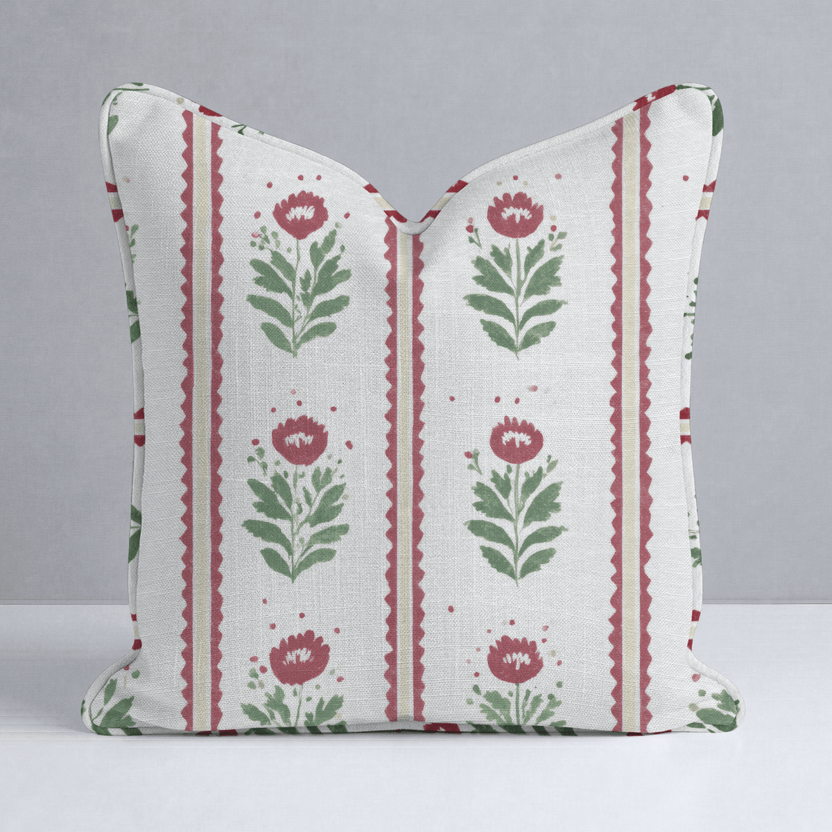 Folk Christmas Poppy Throw Pillow - Lemon Park