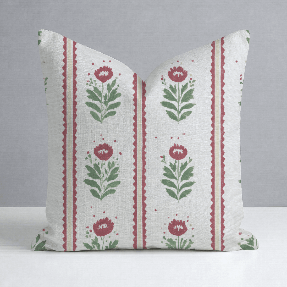 Folk Christmas Poppy Throw Pillow - Lemon Park