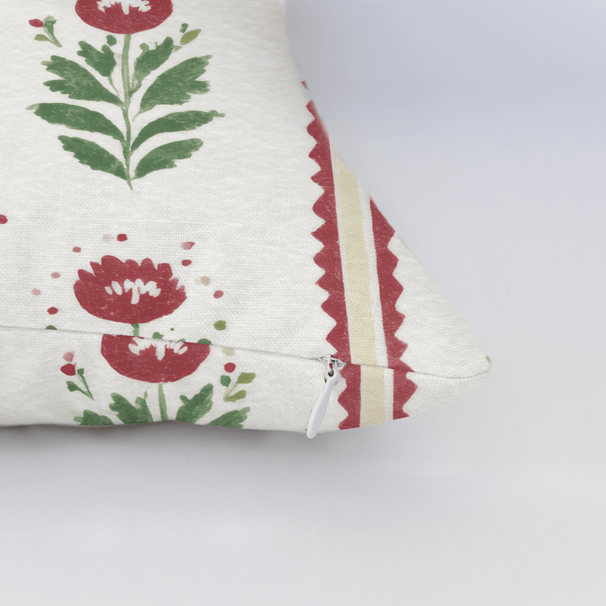 Folk Christmas Poppy Throw Pillow - Lemon Park