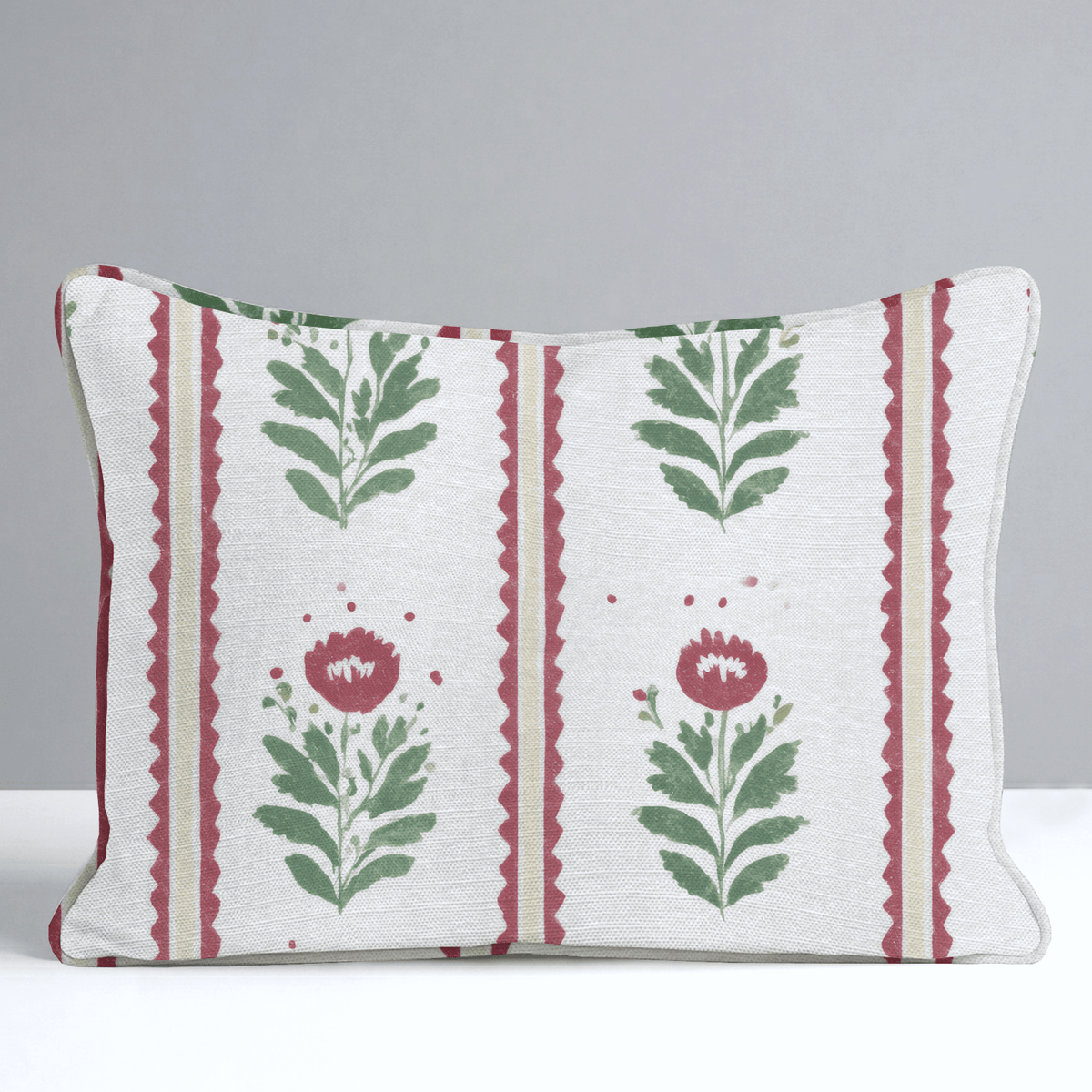 Folk Christmas Poppy Throw Pillow - Lemon Park