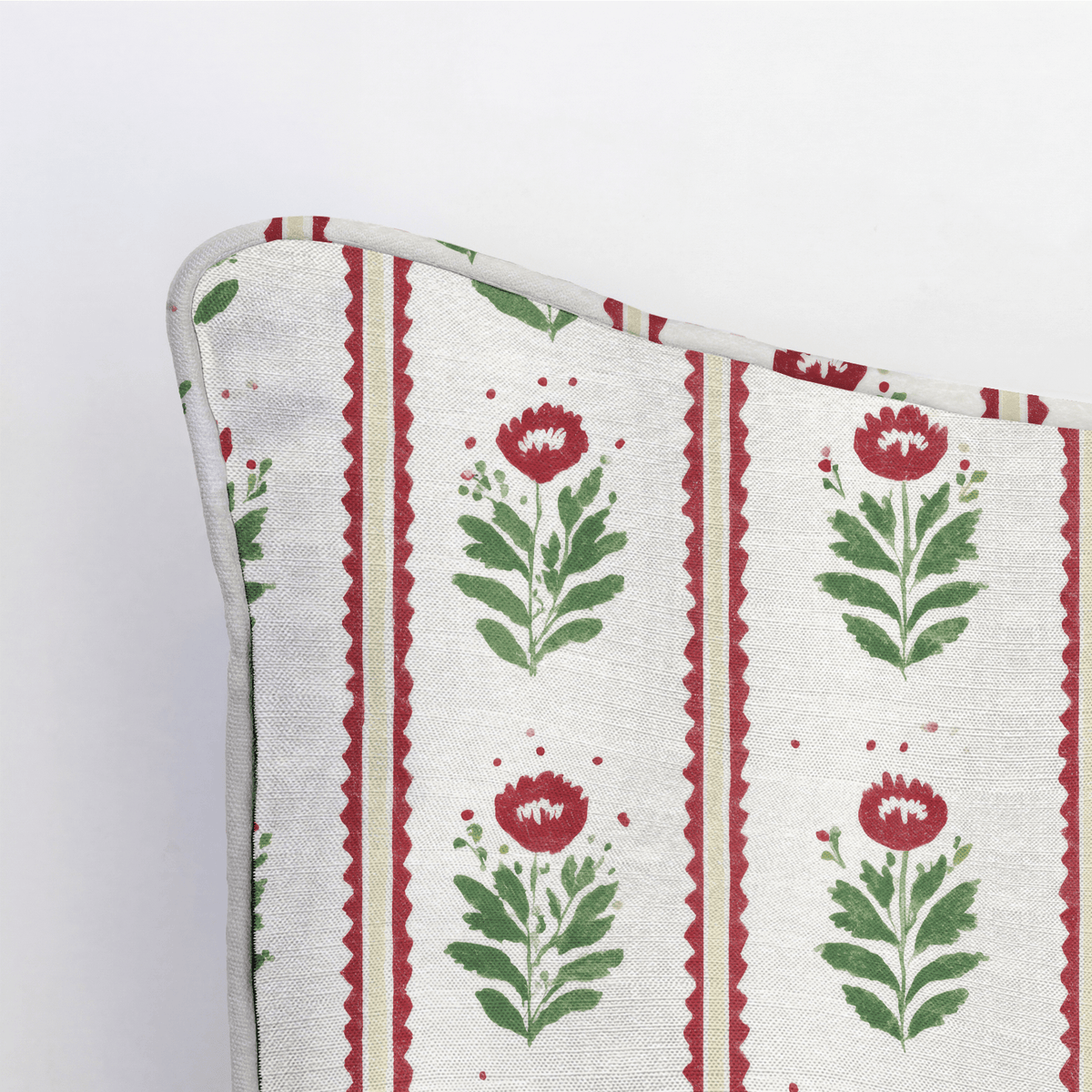 Folk Christmas Poppy Throw Pillow - Lemon Park