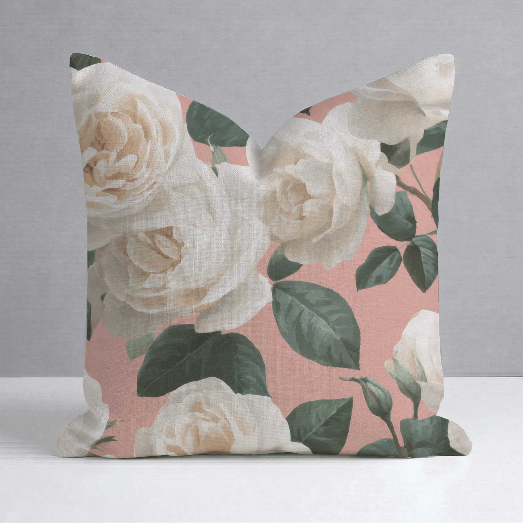 Fresh White Bloom Throw Pillow - Lemon Park