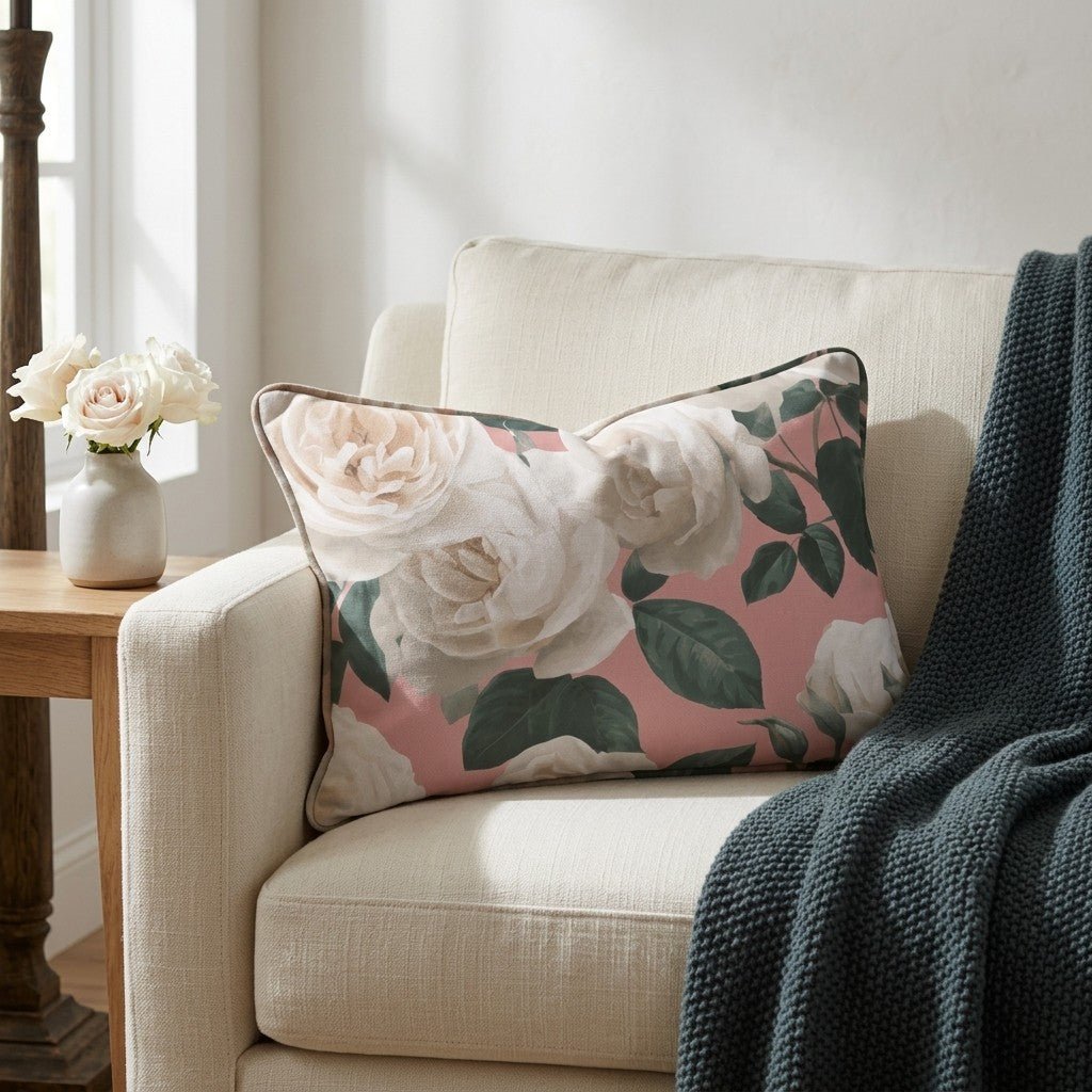 Fresh White Bloom Throw Pillow - Lemon Park