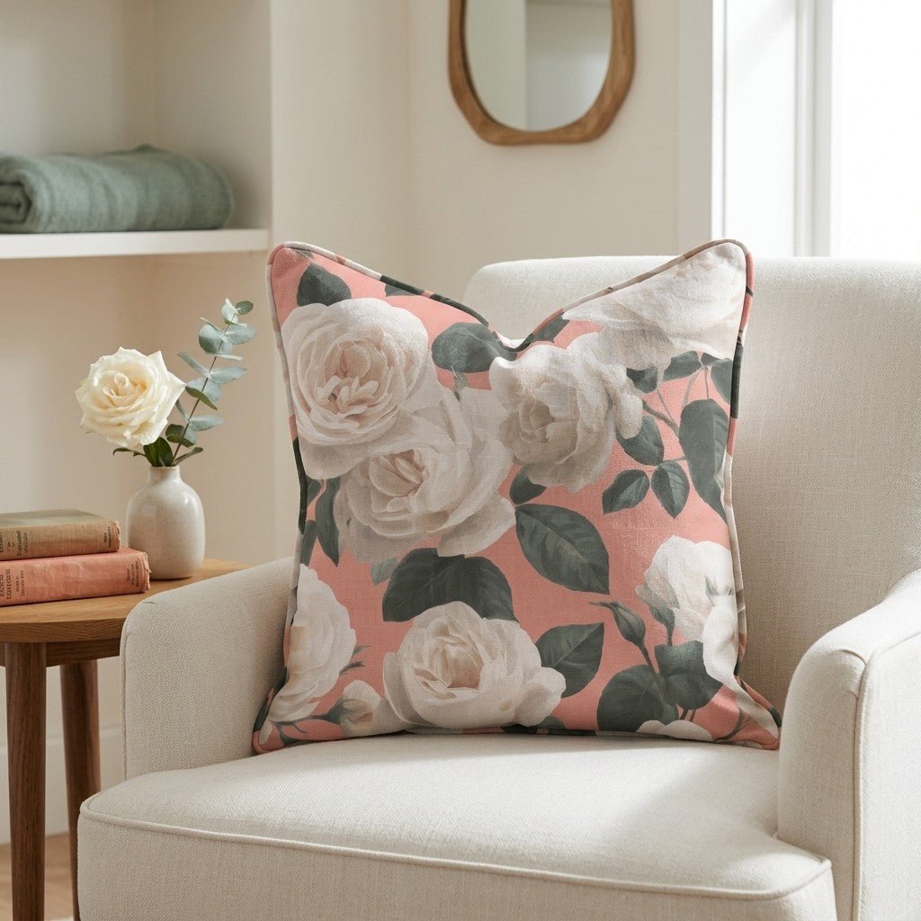 Fresh White Bloom Throw Pillow - Lemon Park