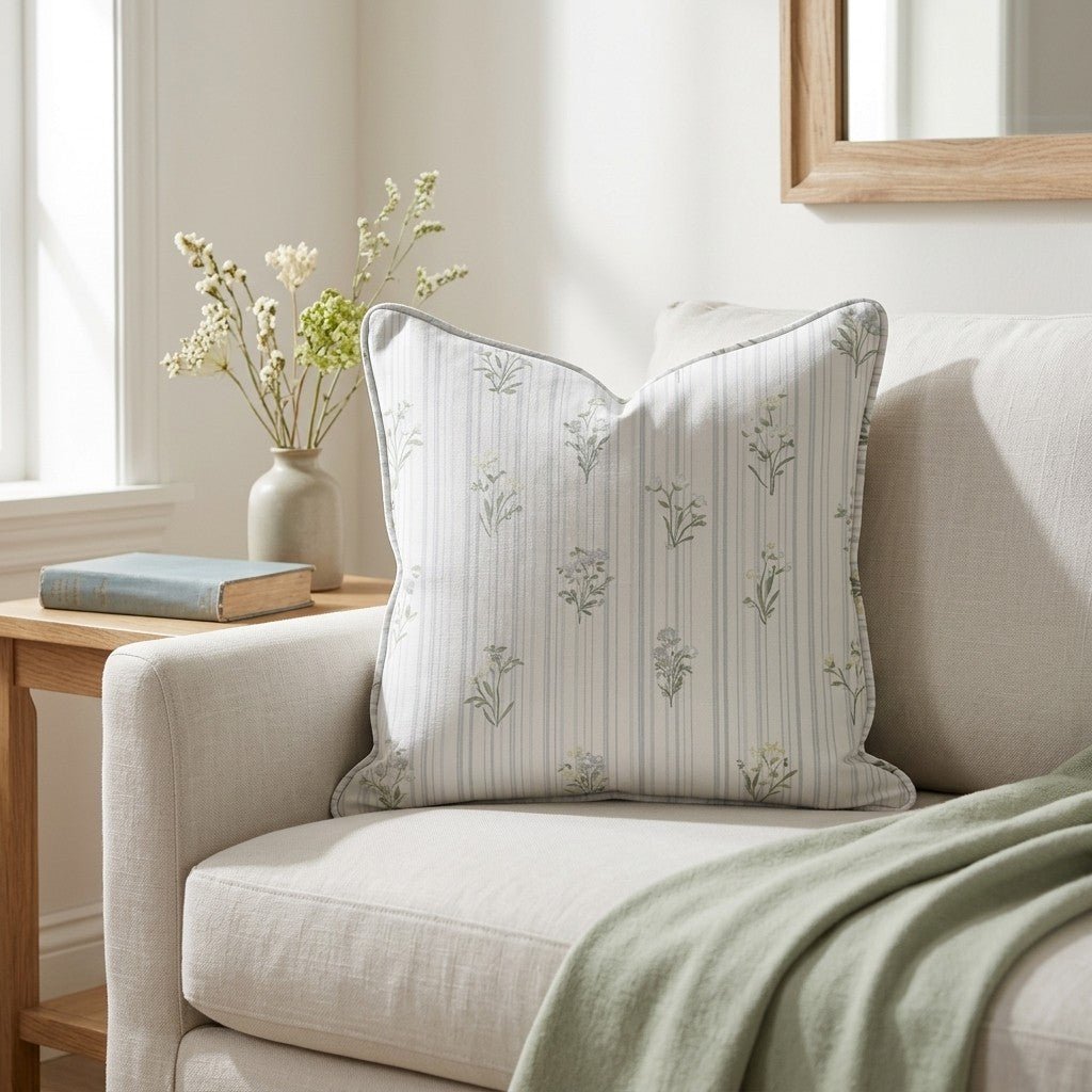 Front Row Floral Throw Pillow - Lemon Park