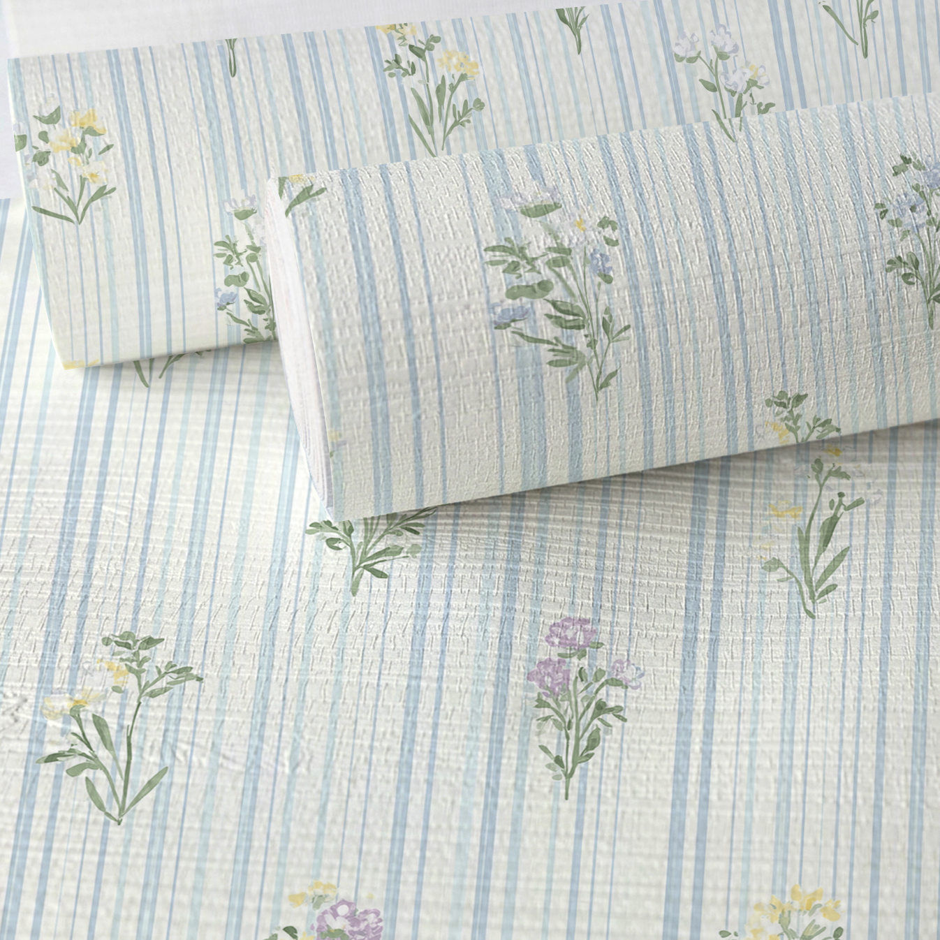 Front Row Floral Faux Grasscloth Wallpaper