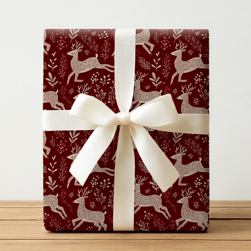 Frosted Antlers - Wrapping Paper - Lemon Park