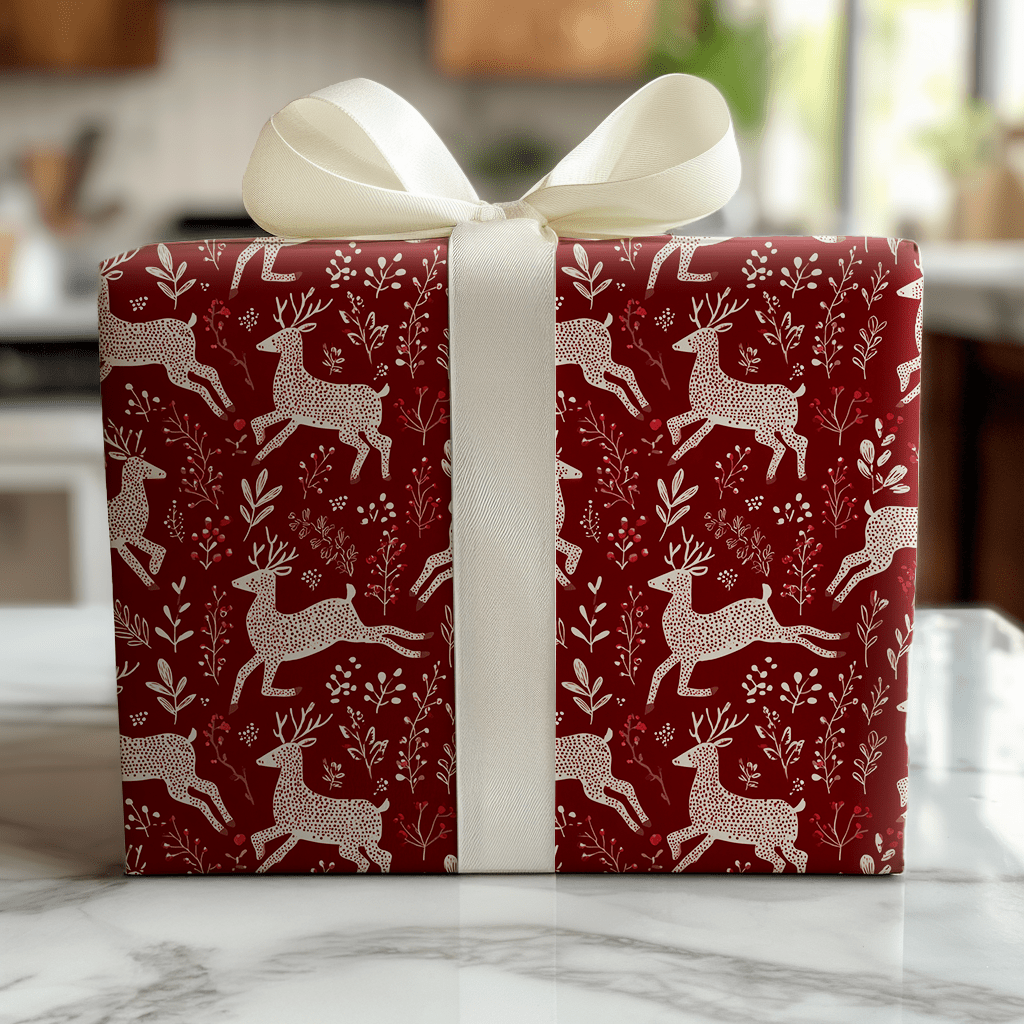 Frosted Antlers - Wrapping Paper - Lemon Park