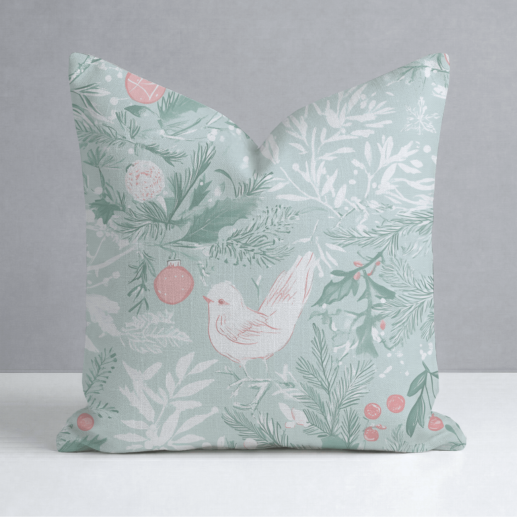 Frosted Flock Throw Pillow - Lemon Park