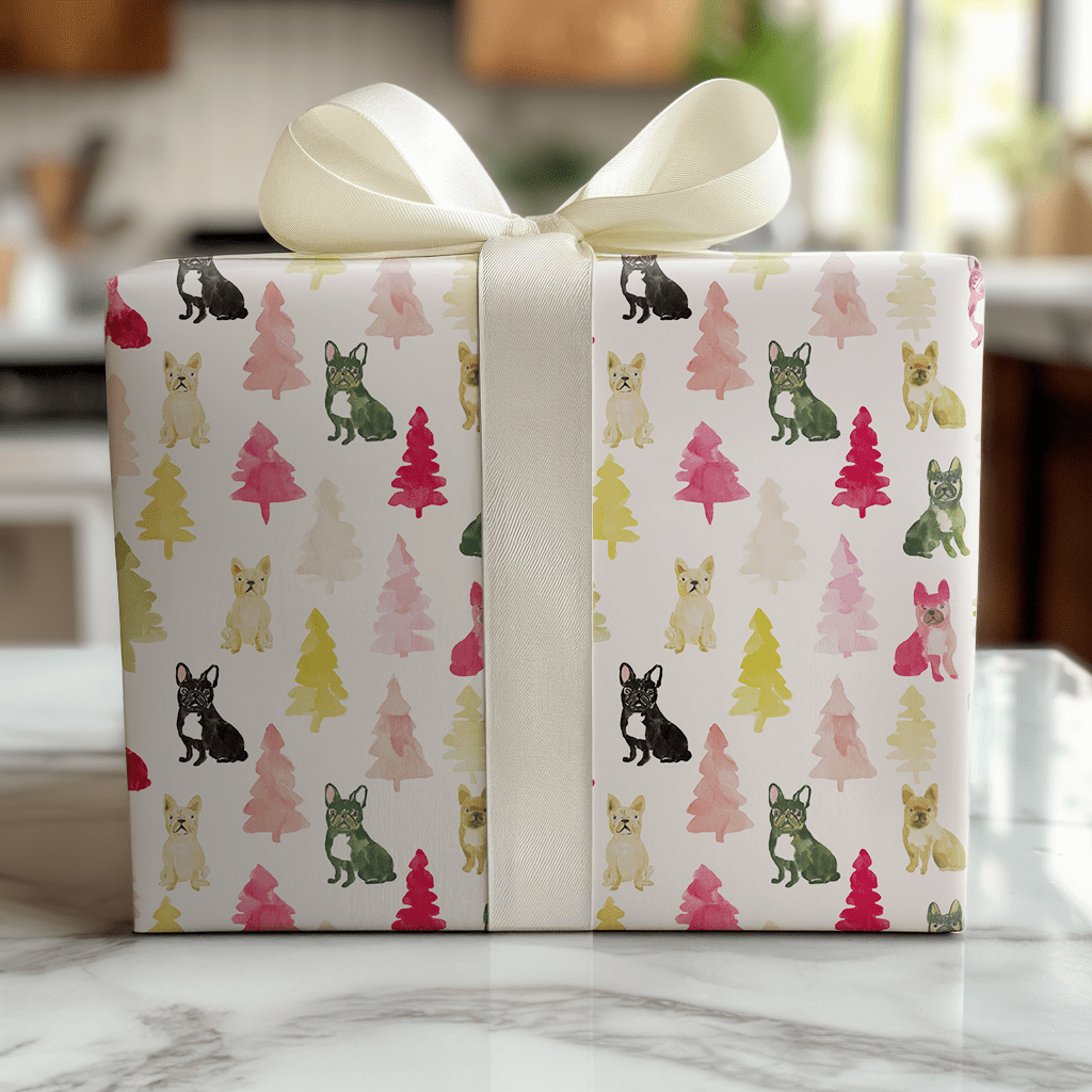 Frosted Frenchie - Wrapping Paper - Lemon Park