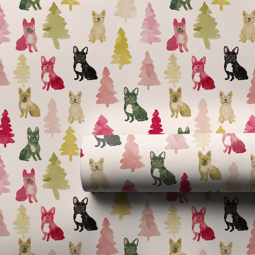 Frosted Frenchie - Wrapping Paper - Lemon Park