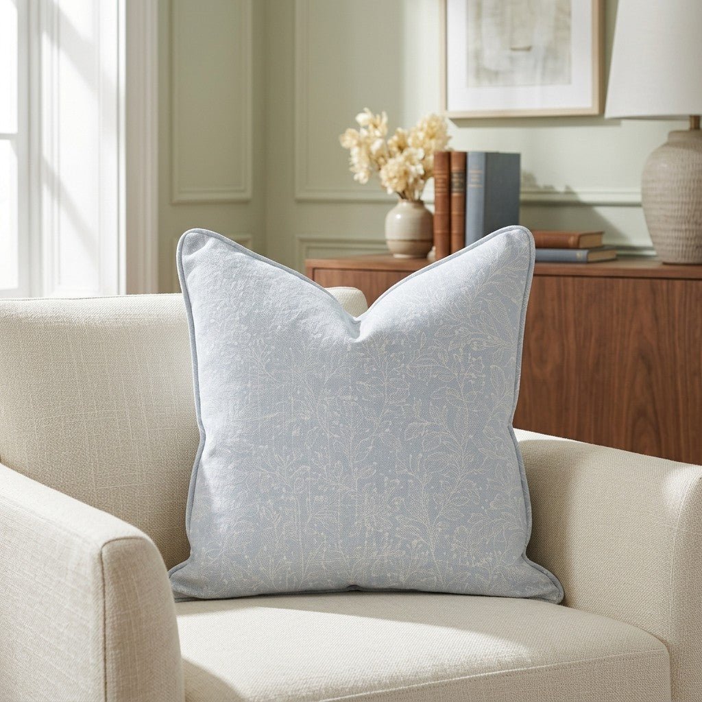 Frosted Sprig Throw Pillow - Lemon Park