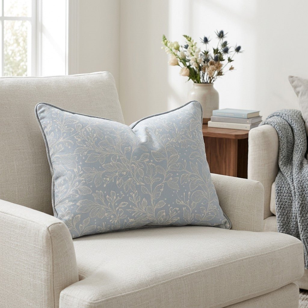 Frosted Sprig Throw Pillow - Lemon Park