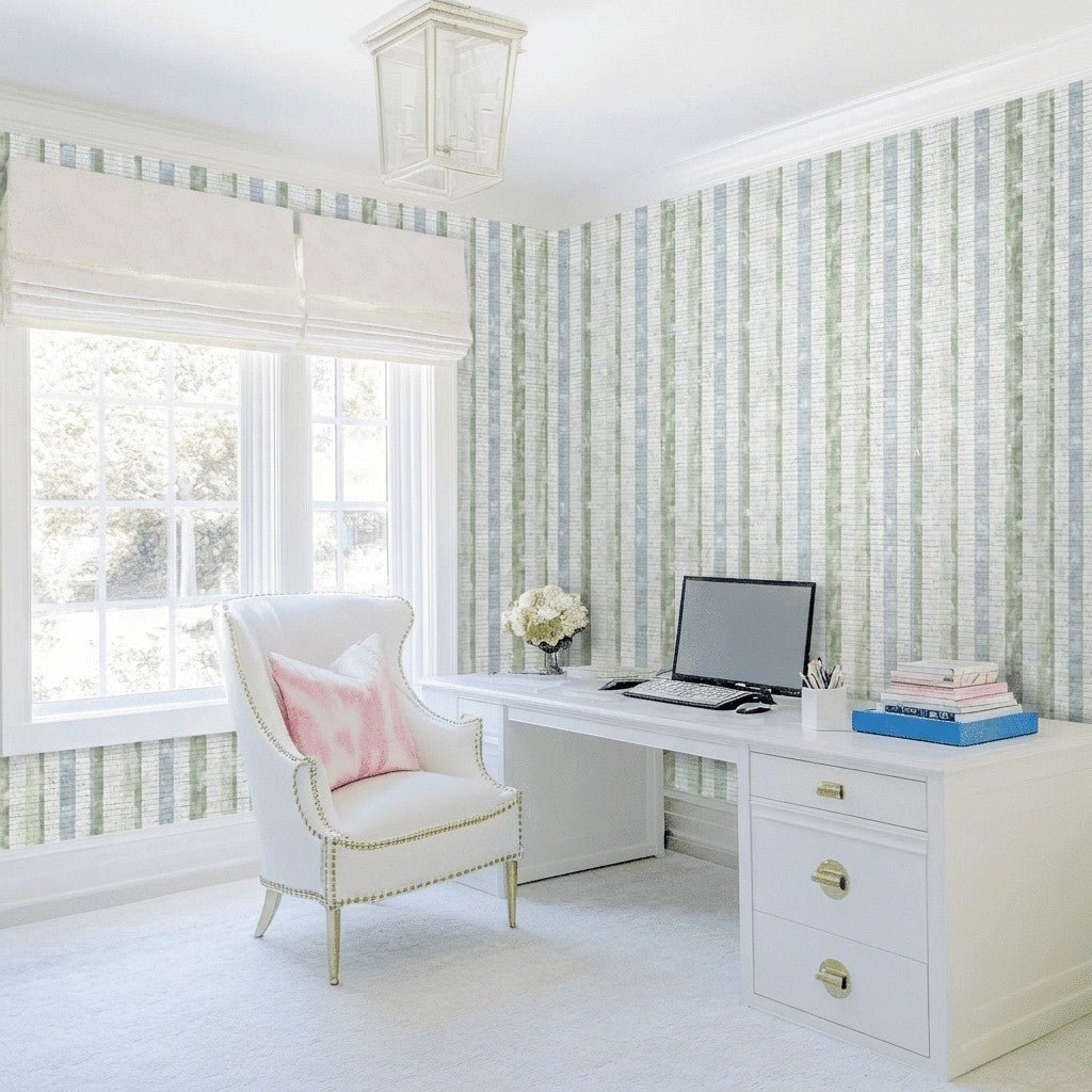 Gabriella Faux Grasscloth Wallpaper - Lemon Park