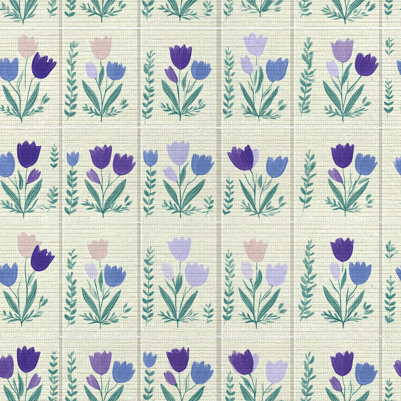 Garden Panel Faux Grasscloth Wallpaper - Lemon Park