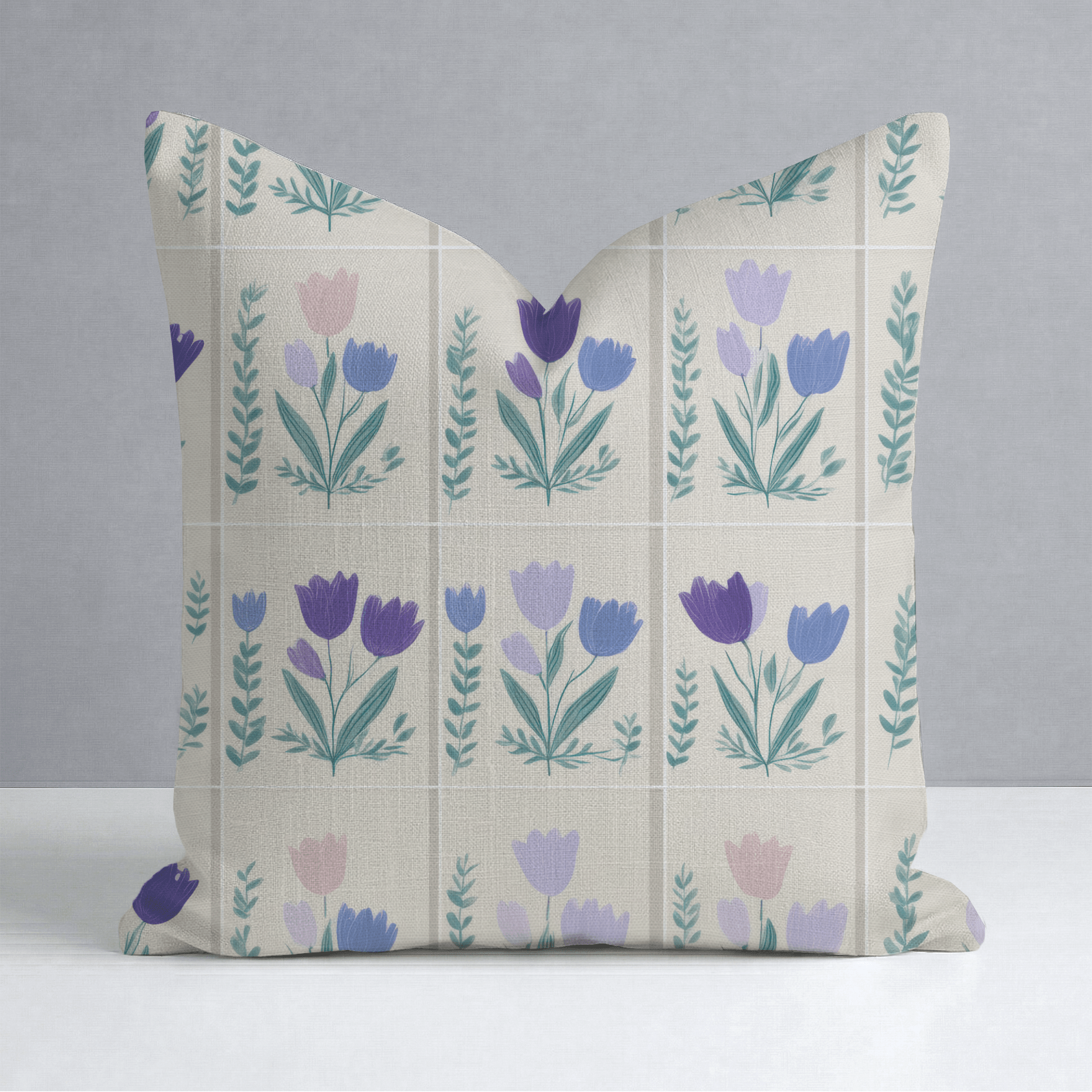 Garden Panel Throw Pillow - Lemon Park