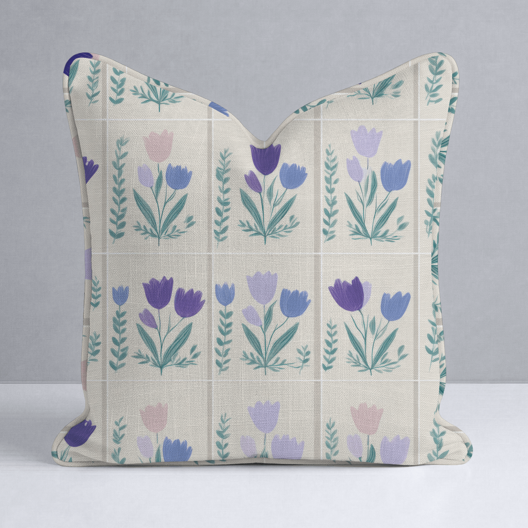 Garden Panel Throw Pillow - Lemon Park