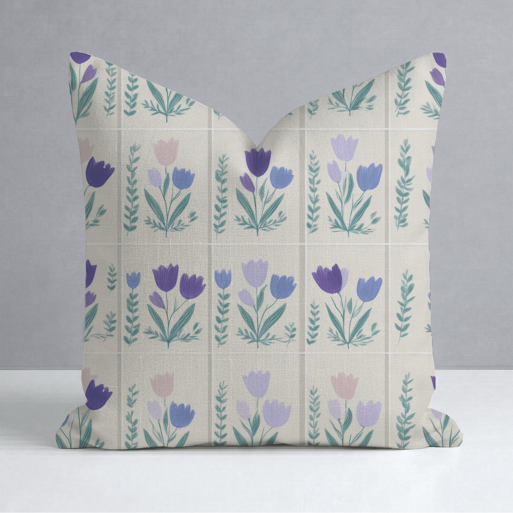 Garden Panel Throw Pillow - Lemon Park