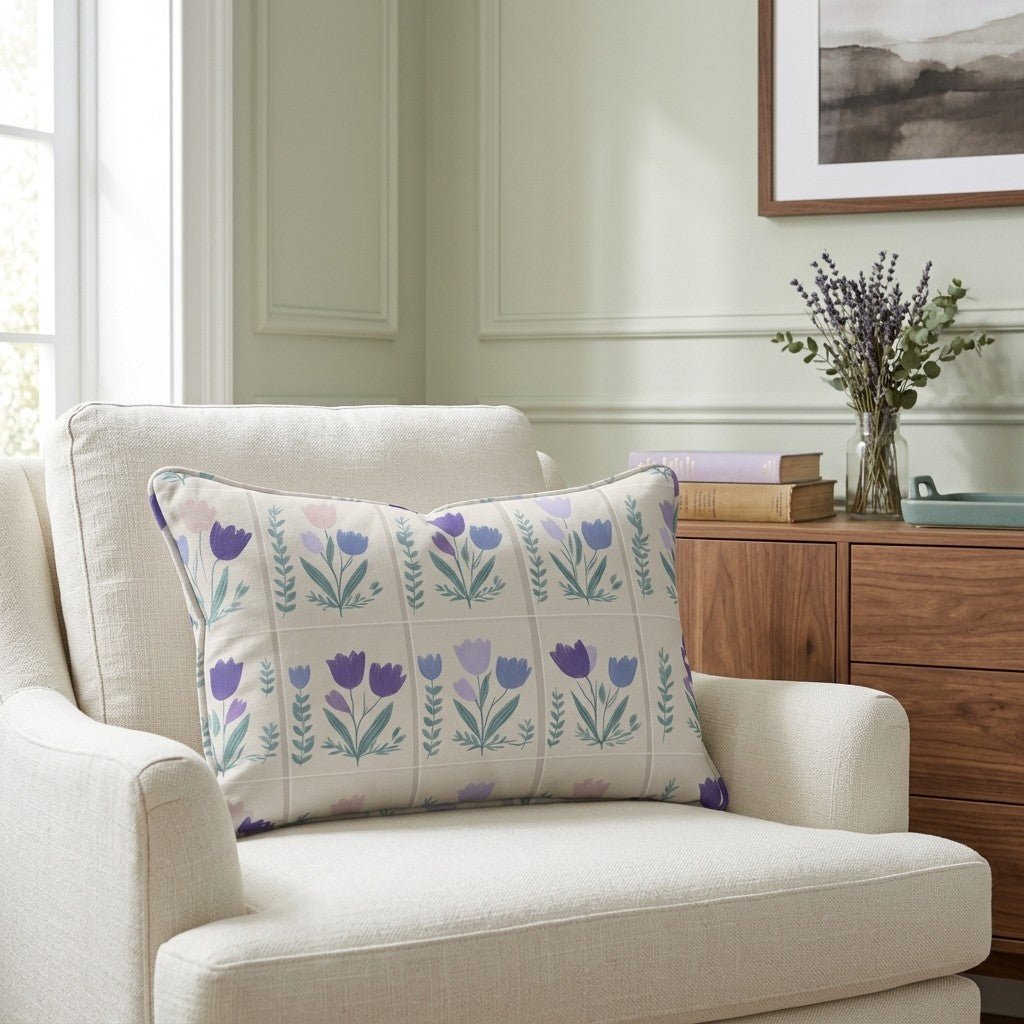 Garden Panel Throw Pillow - Lemon Park