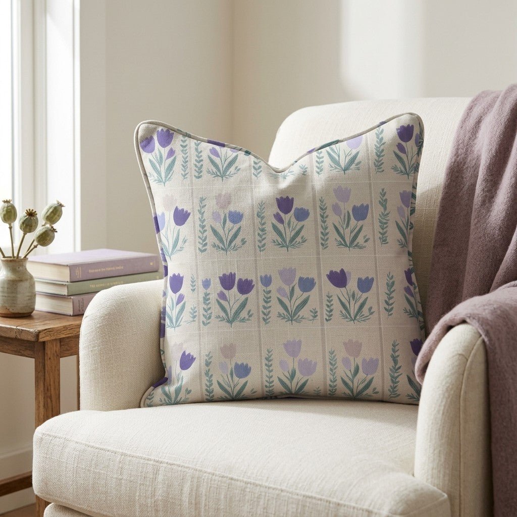 Garden Panel Throw Pillow - Lemon Park