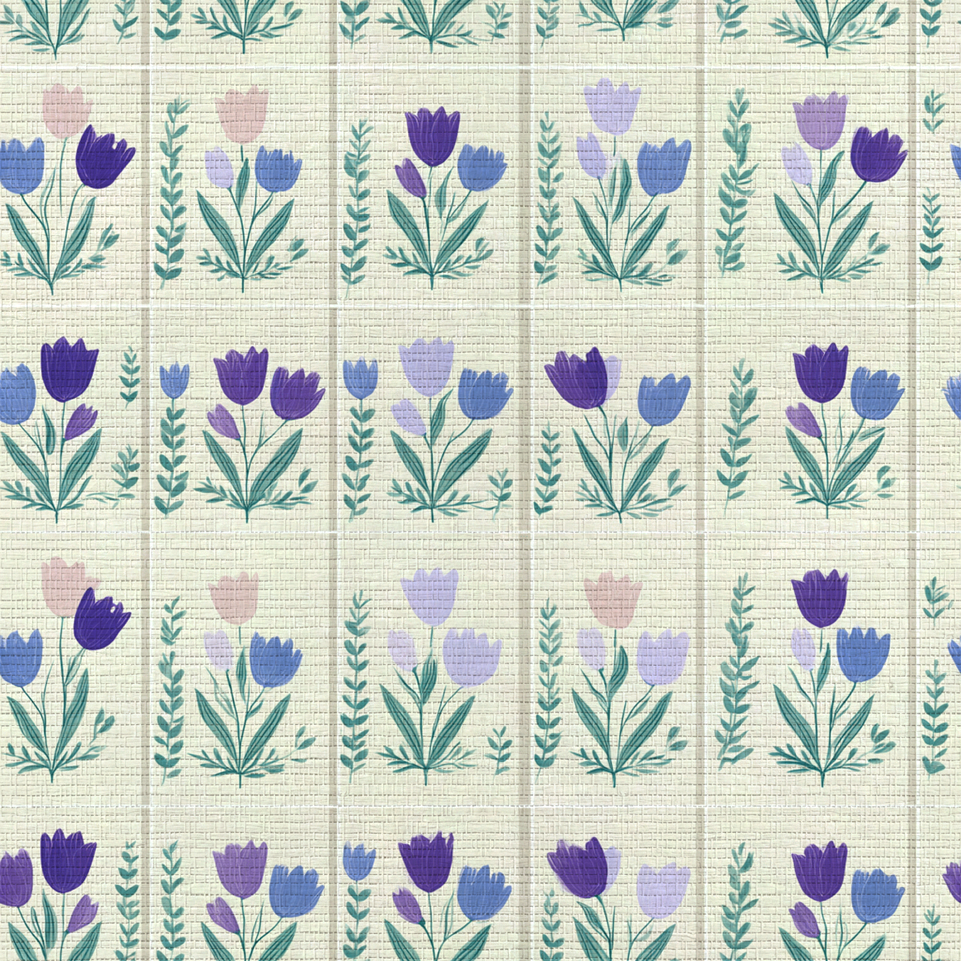 Garden Panel Faux Grasscloth Wallpaper