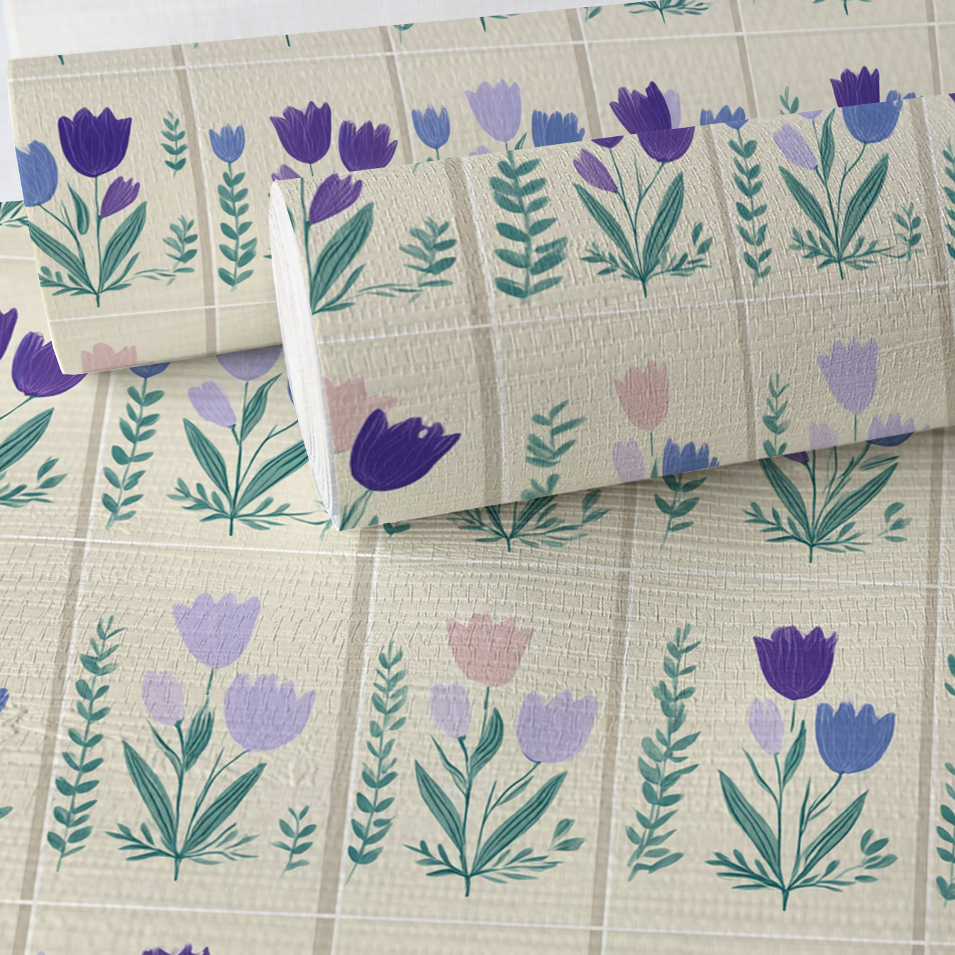 Garden Panel Faux Grasscloth Wallpaper