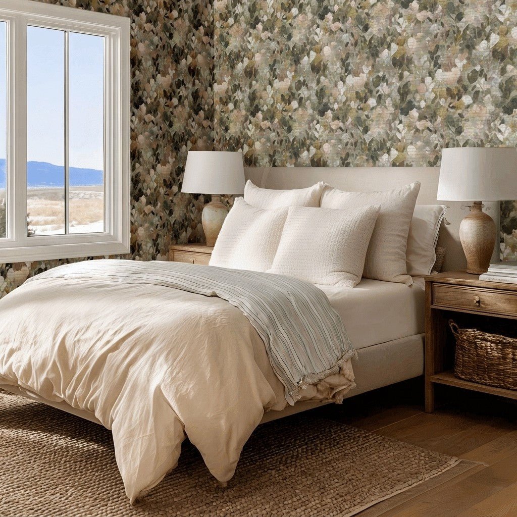 Garden Party Faux Grasscloth Wallpaper - Lemon Park