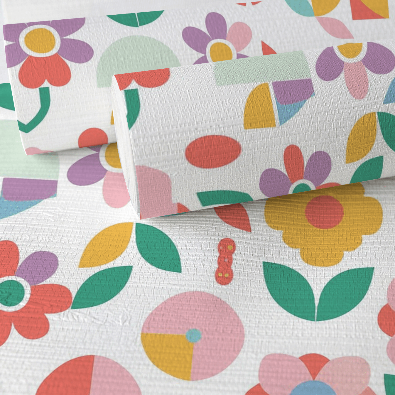 Geoflora Faux Grasscloth Wallpaper - Lemon Park