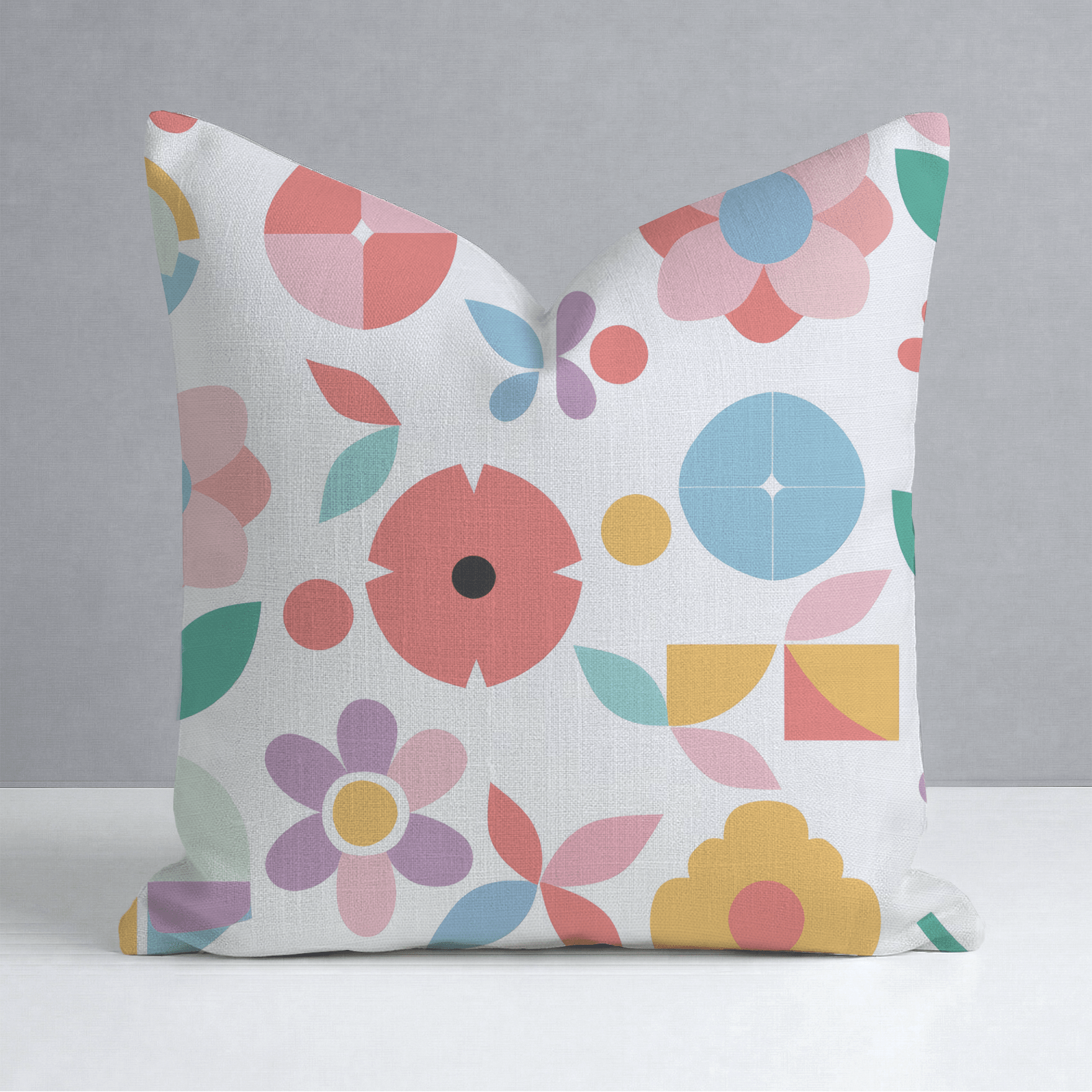 Geoflora Throw Pillow - Lemon Park