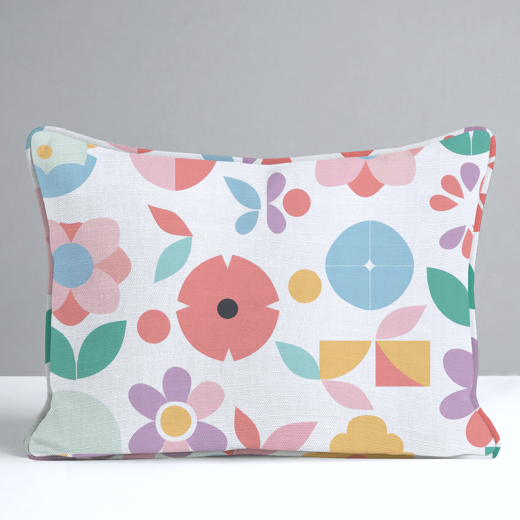 Geoflora Throw Pillow - Lemon Park