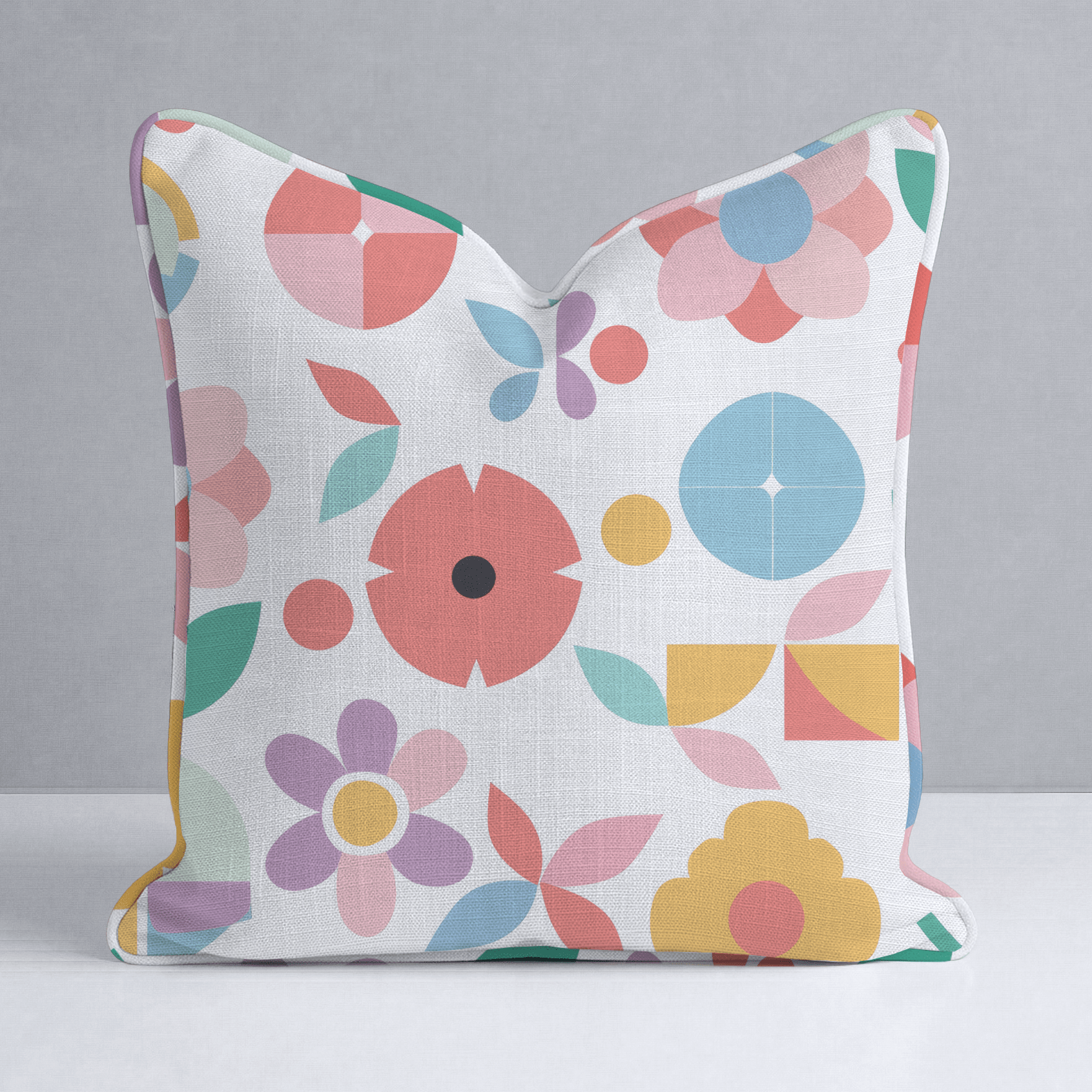 Geoflora Throw Pillow - Lemon Park