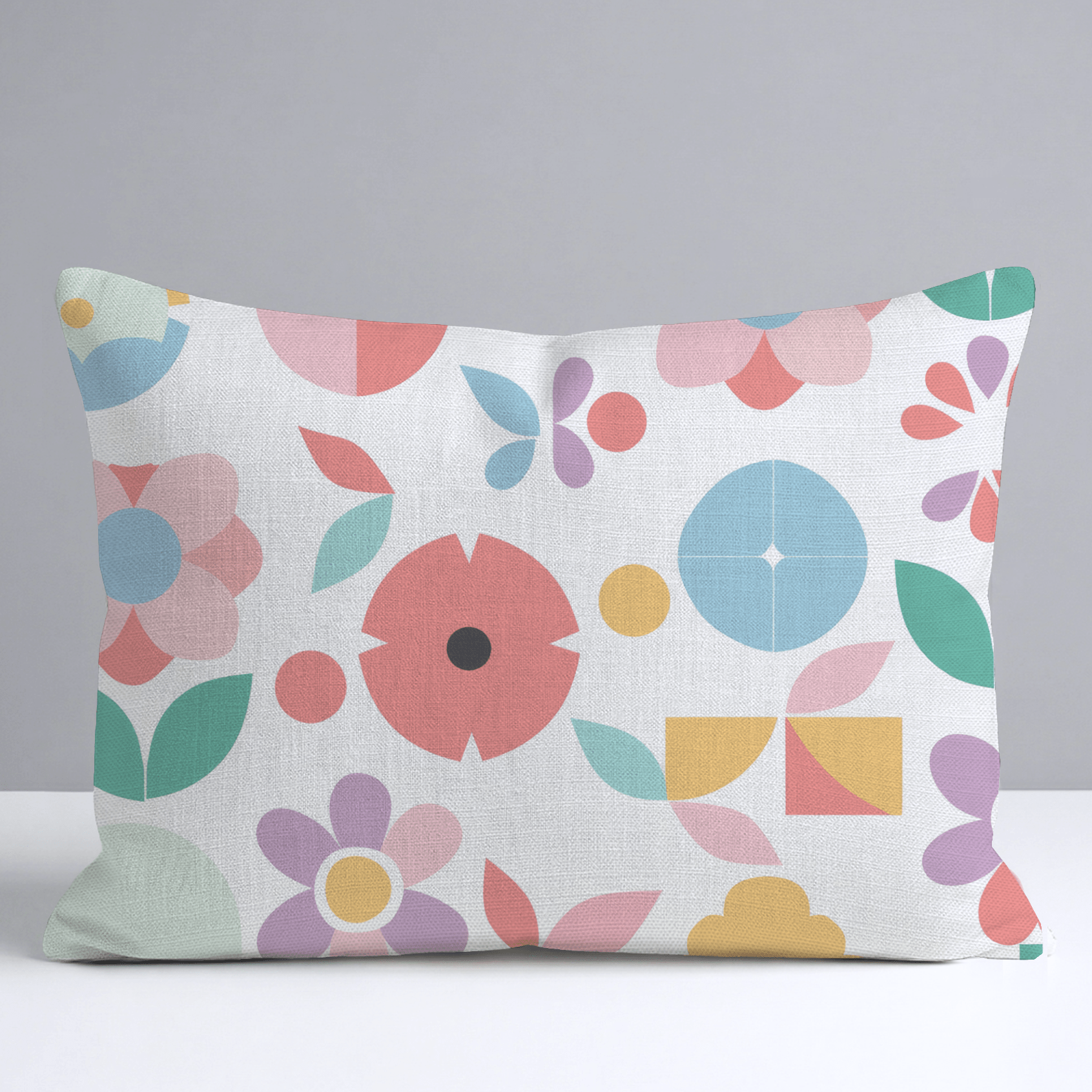 Geoflora Throw Pillow - Lemon Park