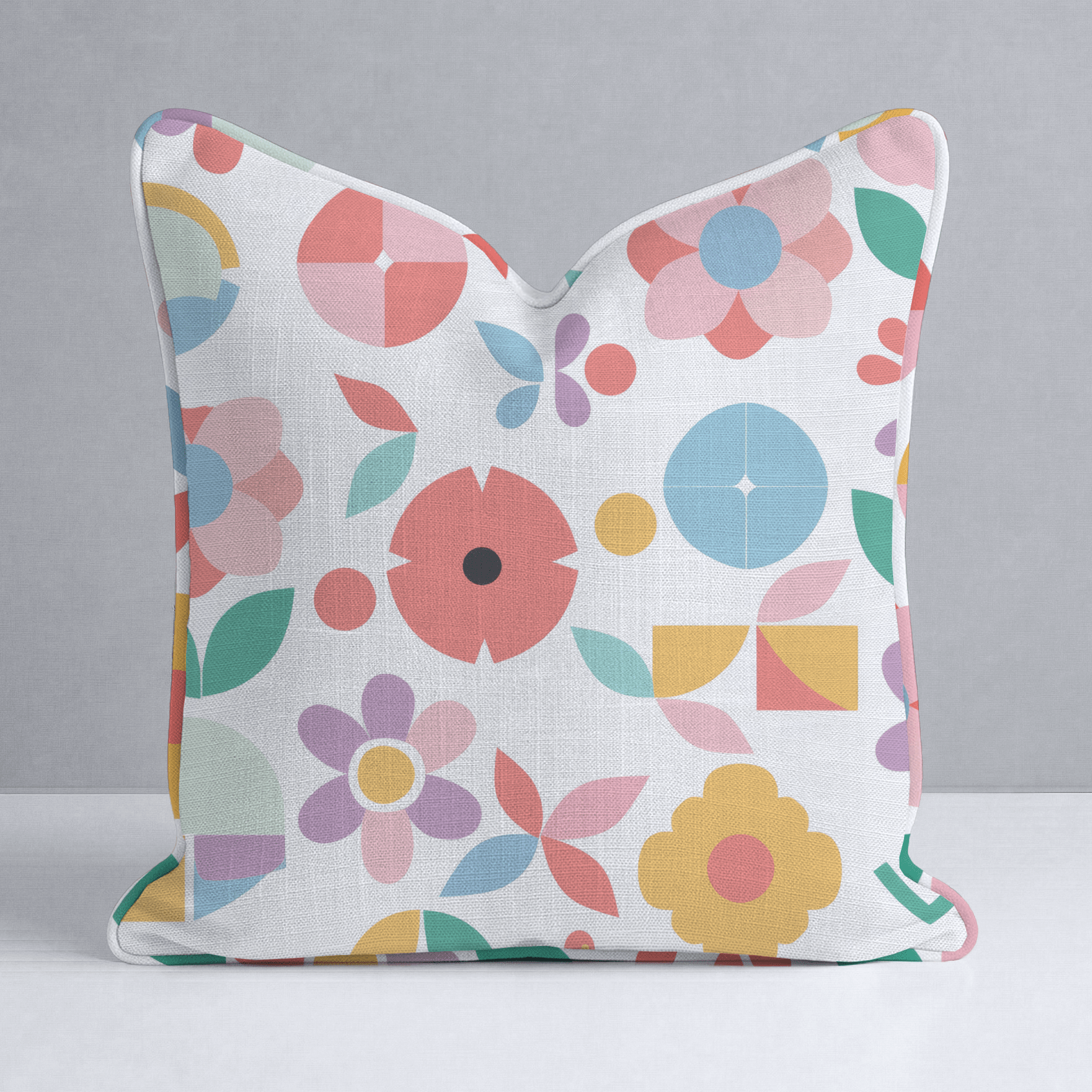 Geoflora Throw Pillow - Lemon Park