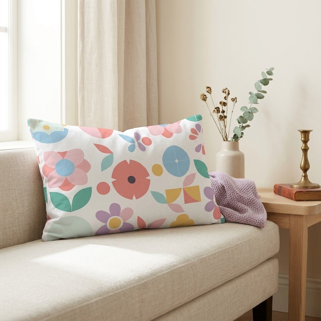 Geoflora Throw Pillow - Lemon Park