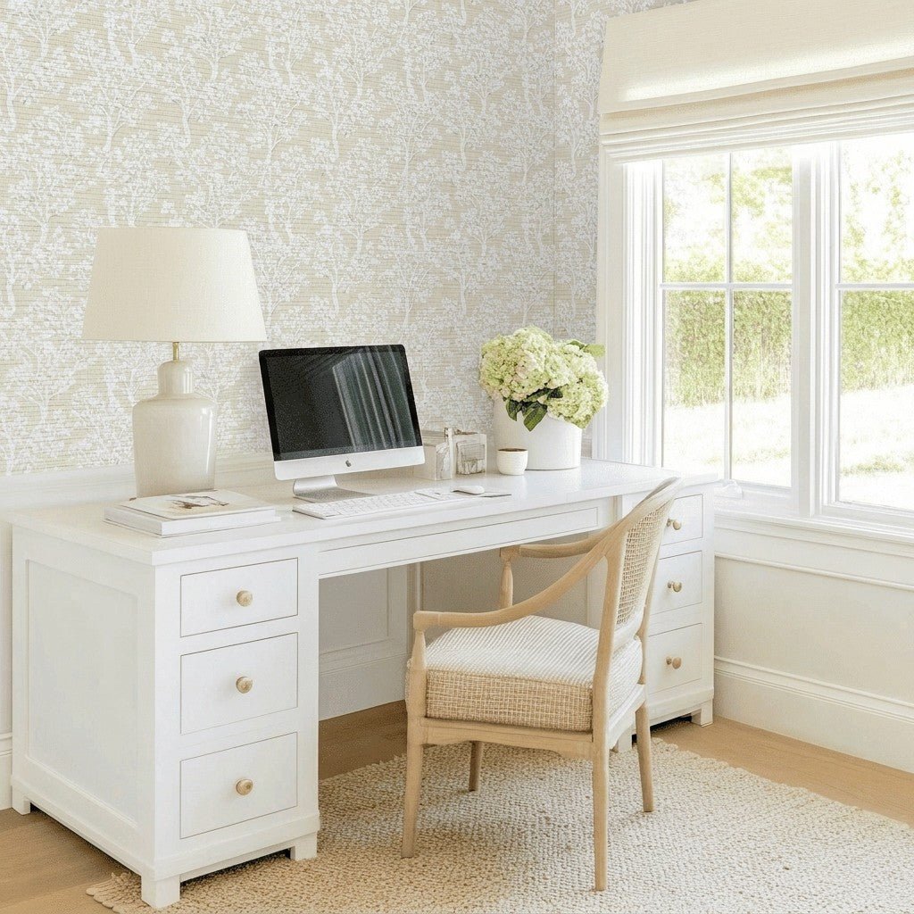 Georgia Lynn Faux Grasscloth Wallpaper - Lemon Park