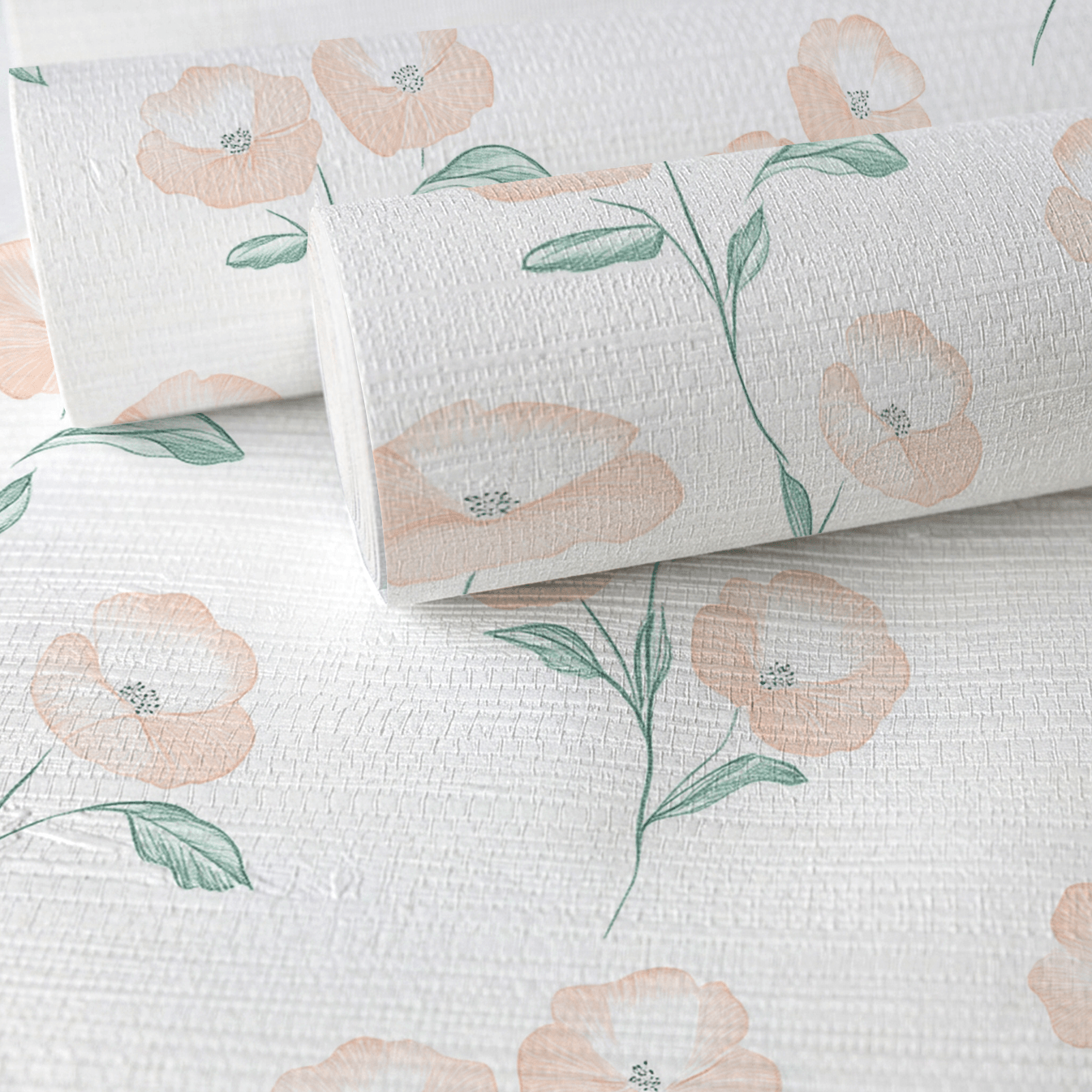 Georgia Peach Faux Grasscloth Wallpaper - Lemon Park