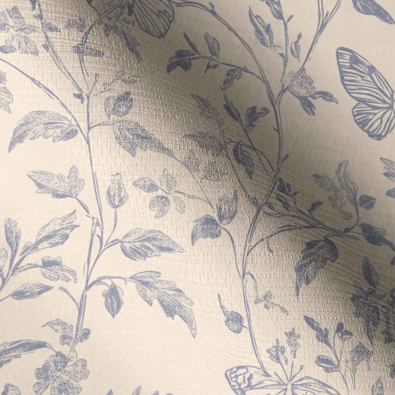 Germantown Blue Faux Grasscloth Wallpaper - Lemon Park