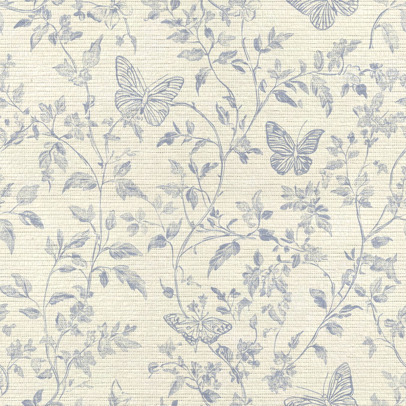 Germantown Blue Faux Grasscloth Wallpaper - Lemon Park