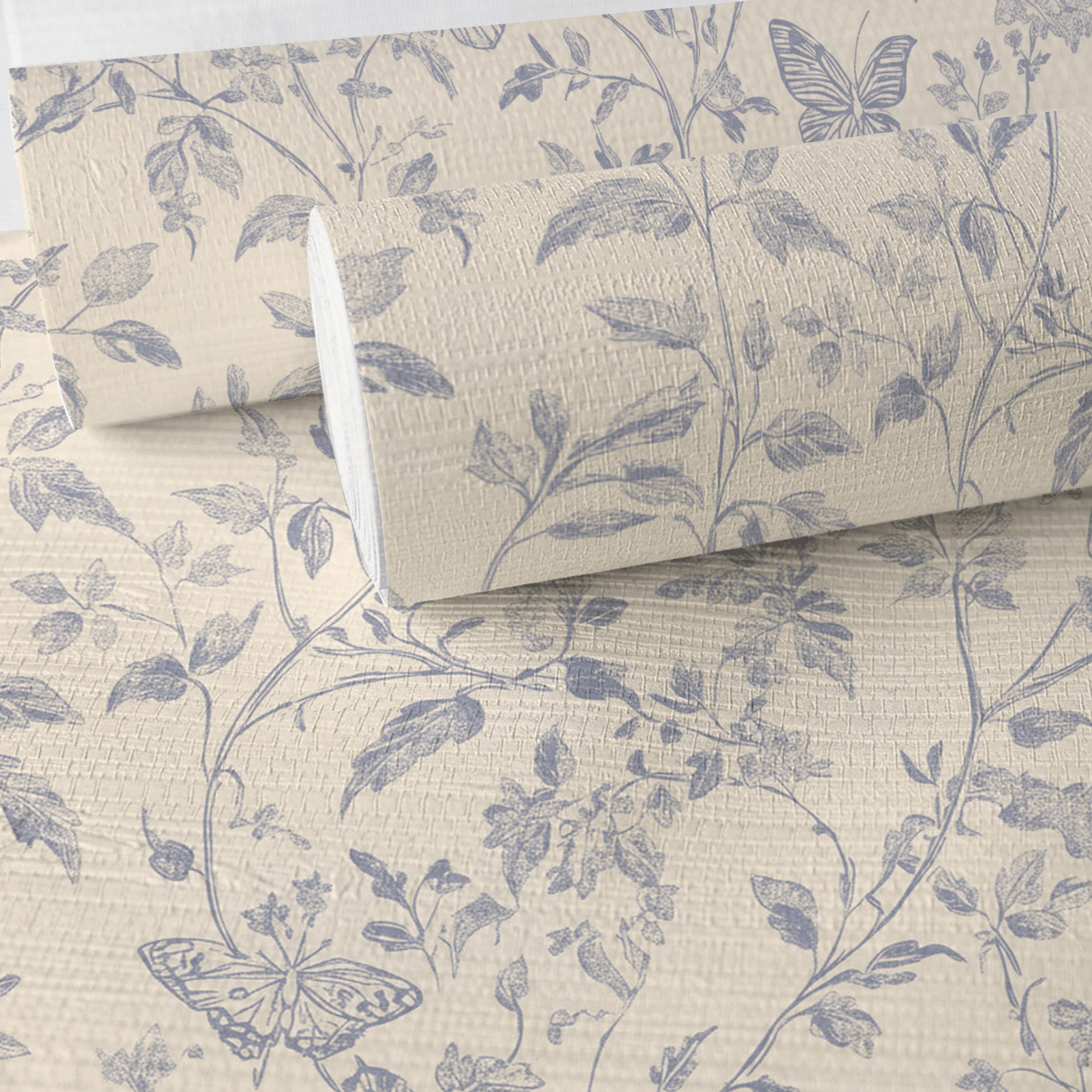 Germantown Blue Faux Grasscloth Wallpaper - Lemon Park