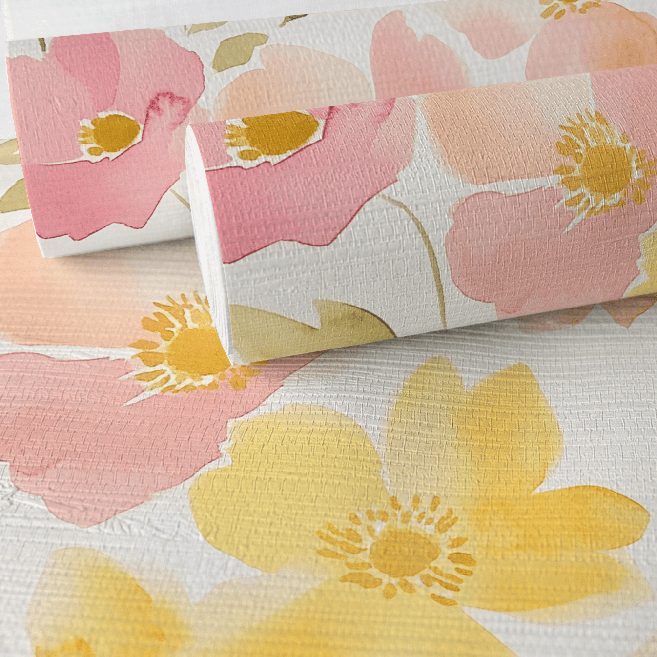 Gia Faux Grasscloth Wallpaper - Lemon Park