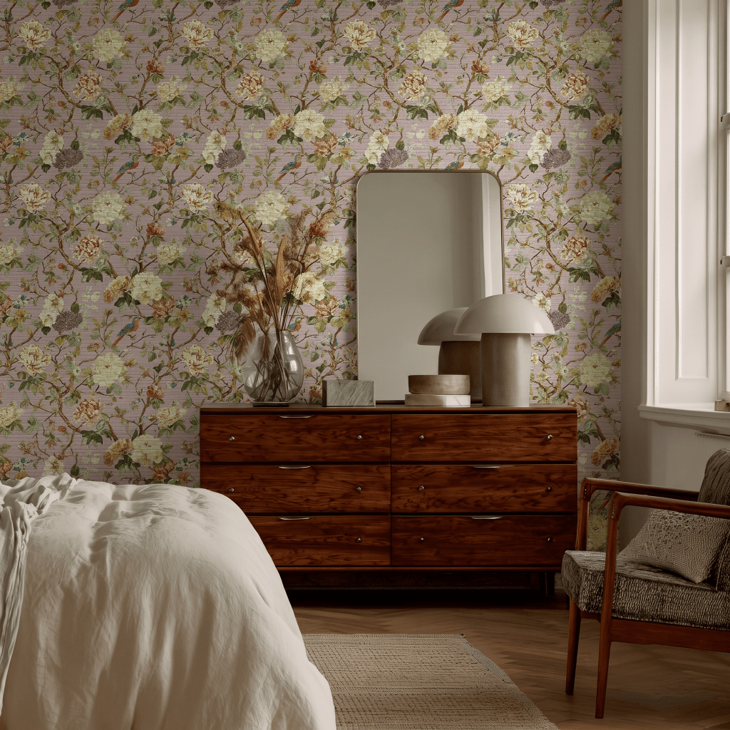 Gianna Faux Grasscloth Wallpaper - Lemon Park