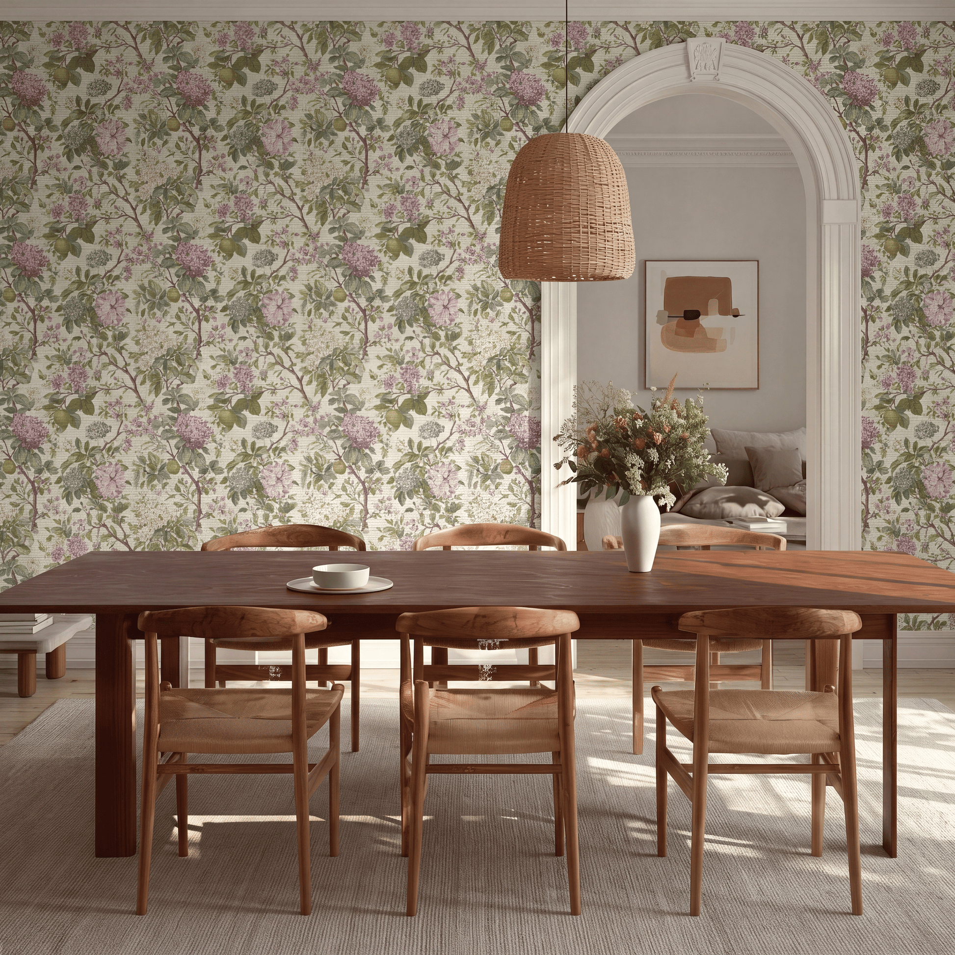 Gigi Faux Grasscloth Wallpaper - Lemon Park